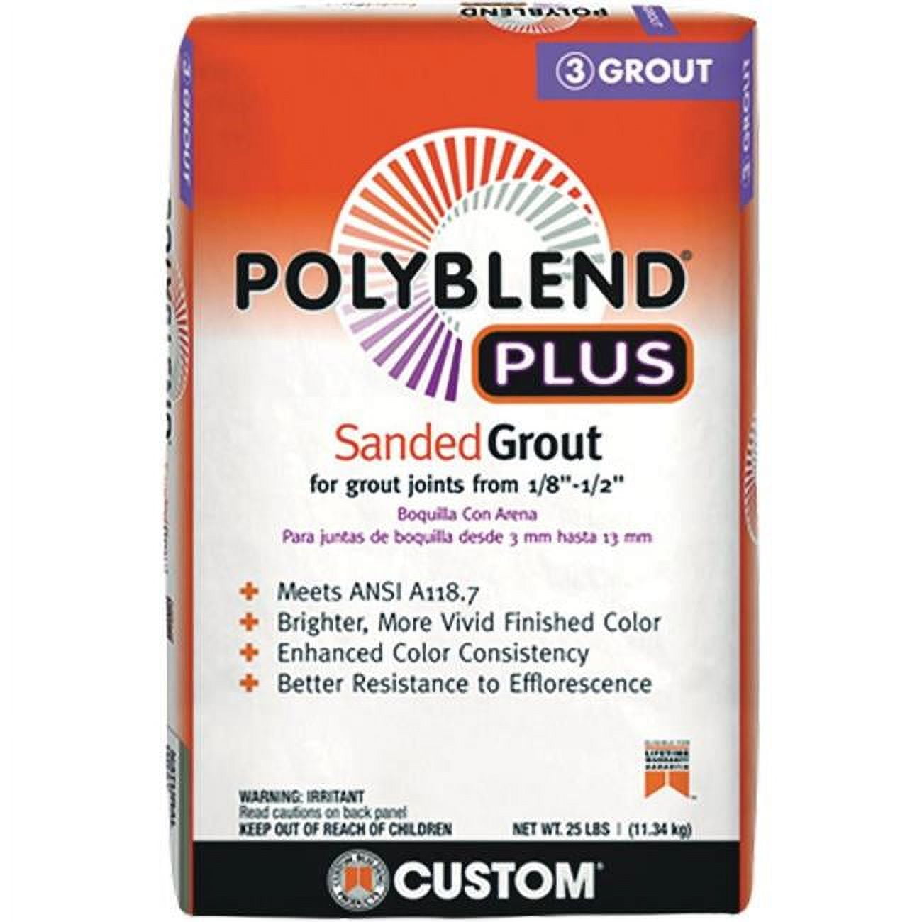 Custom Building Products 104008 25 lbs Platinum Polyblend Plus Sanded