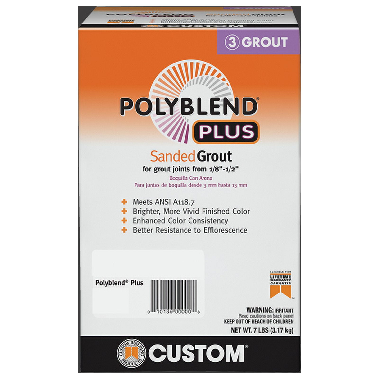 7 lb Charcoal Polyblend Plus Sanded Grout for Indoor and Outdoor Use