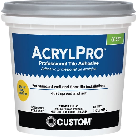 Custom Building Products ARL4000QT 1 Quart AcrylPro Ceramic Tile Mastic, White