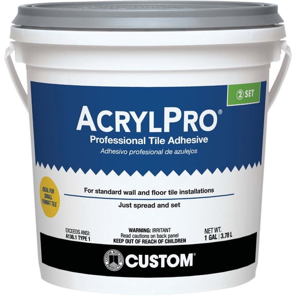 Custom Building Products AcrylPro White Flooring Adhesive 1 gal. for Ceramic, Porcelain