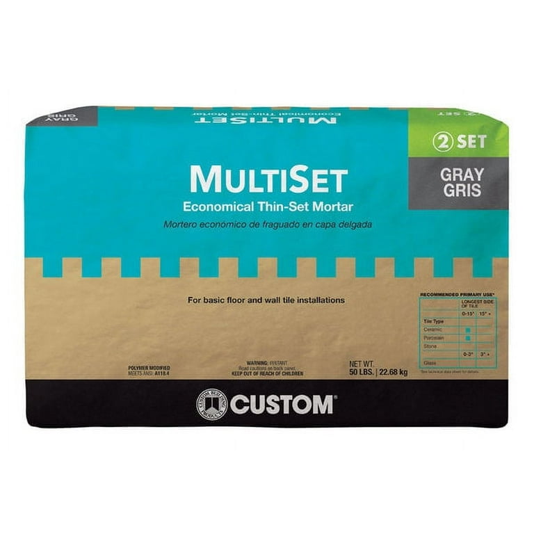 Custom Building Products MultiSet Gray Thin-Set Mortar 50 lb Custom Building Products MultiSet Gray Thin-Set Mortar 50 lb