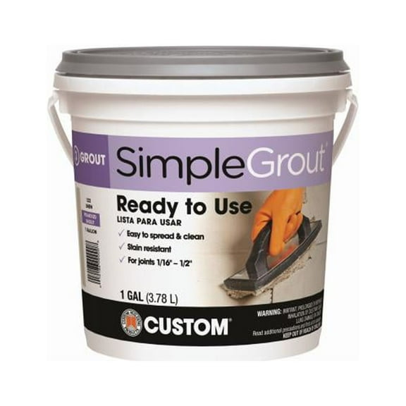 Simplegrout Pre-Mixed Sanded Tile Grout - Water-Resistant - 1 Gal, Multicolor