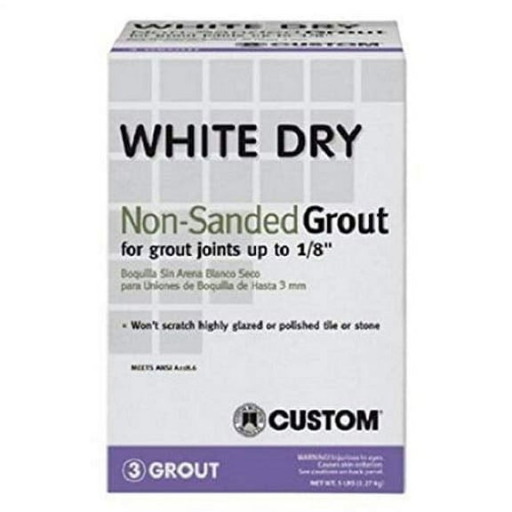 Custom Building Products White Dry Tile Grout Unsanded - Stain Resistant - 5 lb, Multicolor
