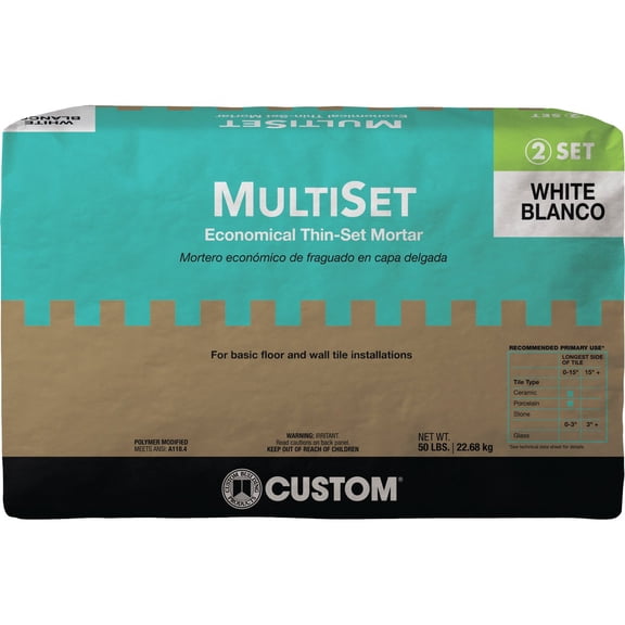 Multiset MSMW50 50 Lb White MultiSet Modified Thin-Set Mortar