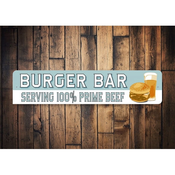 Custom Burger Bar Sign Burger Bar Gift Dads Grill Gift Home Bar Decor Decor For Dad Gift For Dads Best Burger Bar Bar Owner Gift SIZE: 4 x 16 Inches