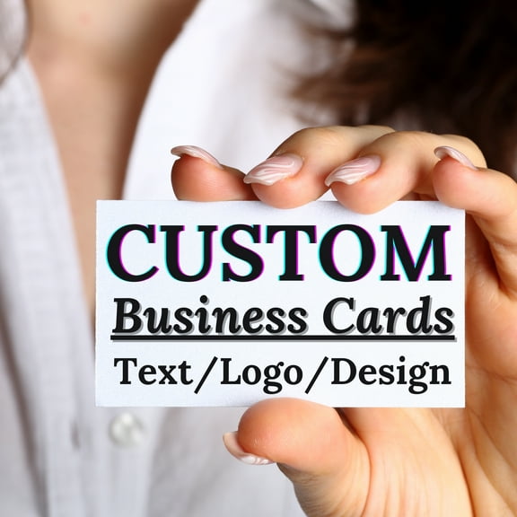 Custom Business Cards, Thick Cardstock with Laminated Finish, 100 Pack, Double-Sided Printing, Upload Your Design or Personalize Our Template