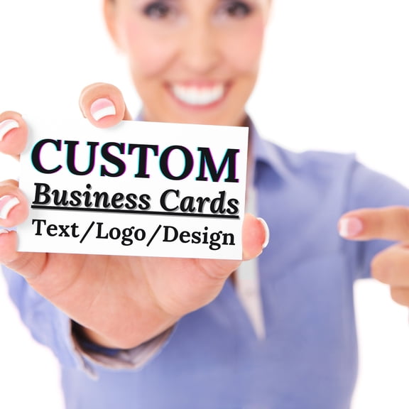 Custom Business Cards, Thick Cardstock with Laminated Finish, 100 Pack, Double-Sided Printing, Upload Your Design or Personalize Our Template