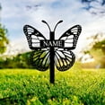 Custom Butterfly Cross Memorial Garden Stake,Personalized Grave Marker