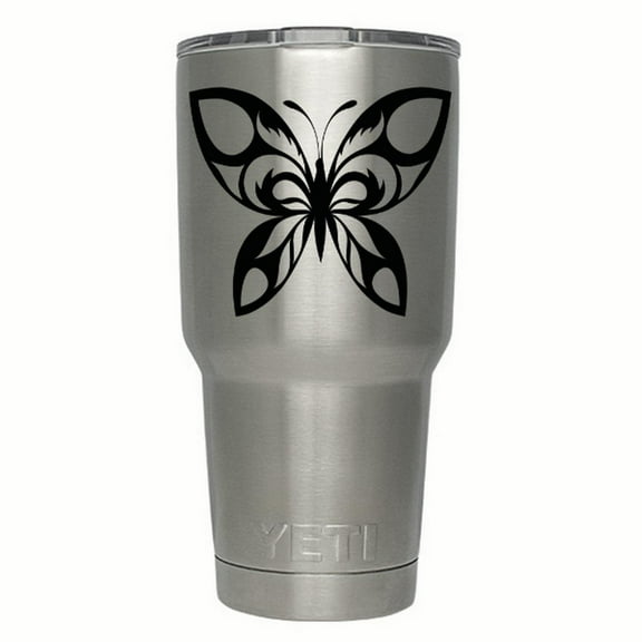 Custom Butterfly | Single Yeti Decal | 3-Inch Black Vinyl Decal