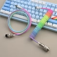 thumbnail image 1 of Custom Cables Type c Coiled Cable Mechanical Keyboard Usb c Rainbow Keyboard Cable for Mechanical Keyboard, 1 of 5
