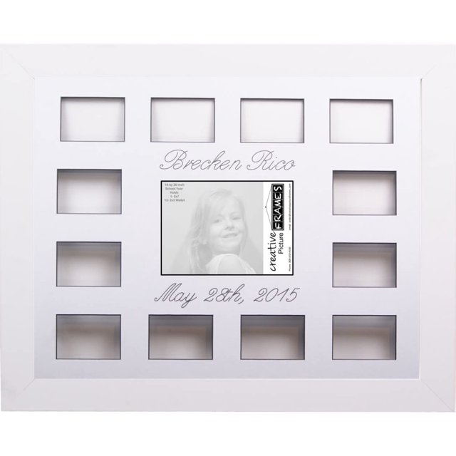 Custom Calligraphy 12 Month Timeline Newborn Collage 18 by 22inch