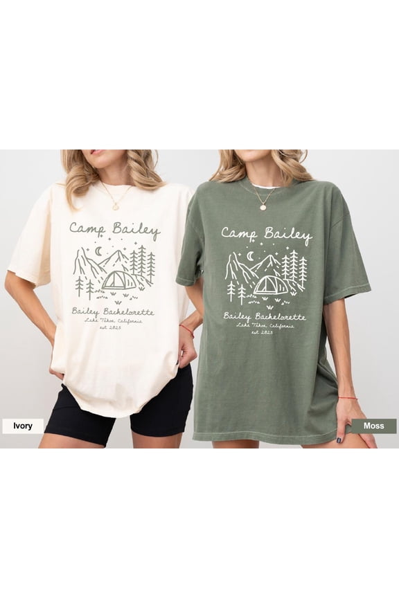 Custom Camp Bachelorette Party Shirts Outdoor Mountain Bride Tee Hiking Bridal Party gifts