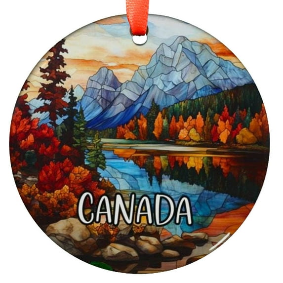Custom Canada Ornament | Faux | Unique Souvenir |Vacation Travel Gift | Holiday Anniversary |Christmas Decor, Holiday Keepsake, Xmas Tree Hanging Decoration, Seasonal Gift Idea, Co