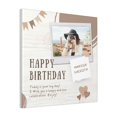 thumbnail image 1 of Custom Canvas Prints Beige Happy Birthday Personalized Photo Image Collage DIY Framed Kit Wall Art Picture Room Decor 18x18 inch, 1 of 7