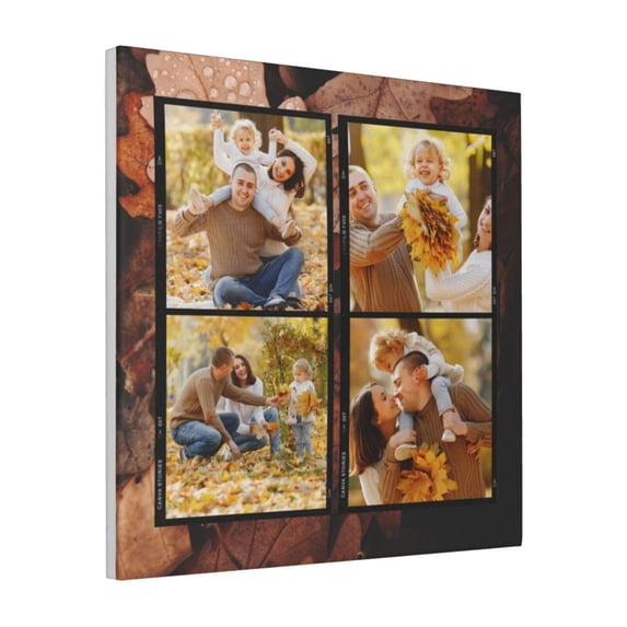 Custom Canvas Prints Camerias Fall Family Personalized Photo Image Collage DIY Framed Kit Wall Art Picture Room Decor 18x18 inch