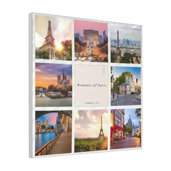 Custom Canvas Prints Colorful Modern Paris Personalized Photo Image Collage DIY Framed Kit Wall Art Picture Room Decor 18x18 inch