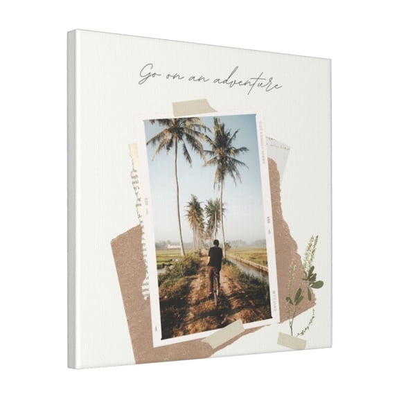 Custom Canvas Prints Cream Adventure Travel Personalized Photo Image Collage DIY Framed Kit Wall Art Picture Room Decor 18x18 inch