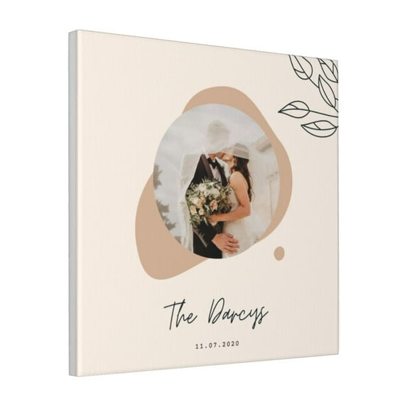 Custom Canvas Prints Cream Wedding Illustration Personalized Photo Image Collage DIY Framed Kit Wall Art Picture Room Decor 18x18 inch