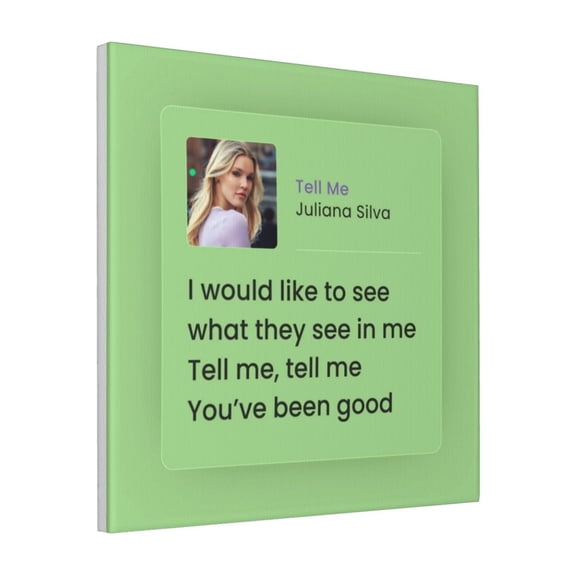 Custom Canvas Prints Green Modern Lyrics Quote Personalized Photo Image Collage DIY Framed Kit Wall Art Picture Room Decor 18x18 inch