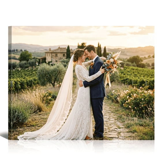 Custom Canvas Prints - Personalized 10X8 Picture Print with Your Photos Customized Wall Art Gifts for Men Women Family Baby Pets Couples Wedding Home Decor