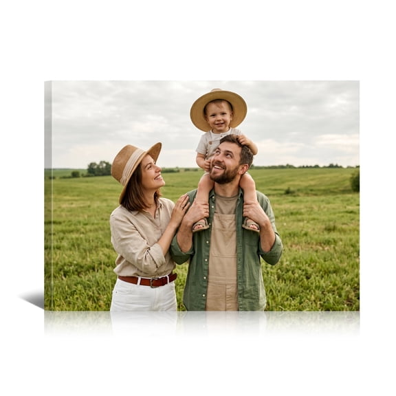 Custom Canvas Prints with Your Photos 16X12 Personalized Pictures Canvas Wall Art Gifts for Family Baby Pet, Wedding Birthday, Living Room Bedroom Decor