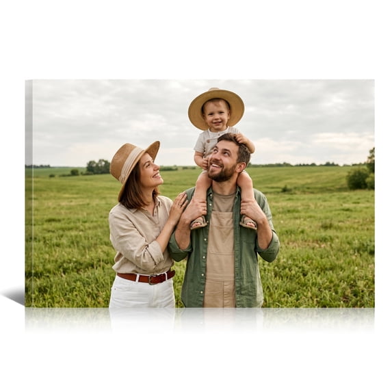 Custom Canvas Prints with Your Photos 18X12 Personalized Pictures Canvas Wall Art Gifts for Family Baby Pet, Wedding Birthday, Living Room Bedroom Decor
