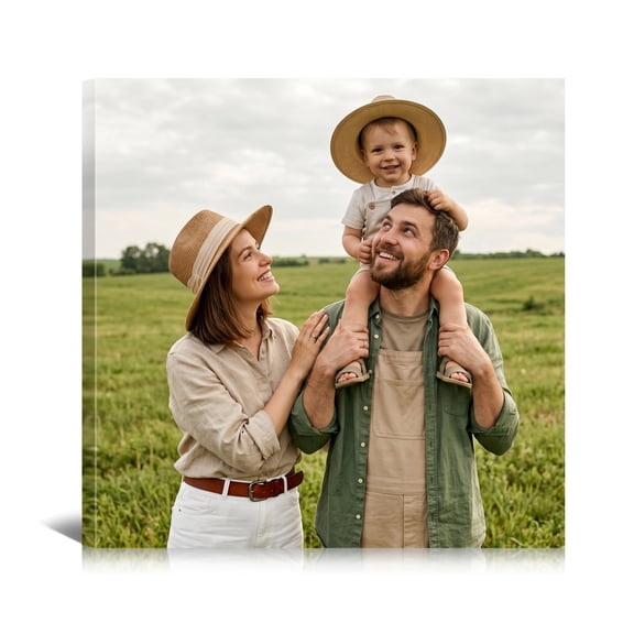 Custom Canvas Prints with Your Photos 20X20 Personalized Pictures Canvas Wall Art Gifts for Family Baby Pet, Wedding Birthday, Living Room Bedroom Decor