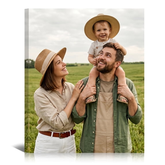 Custom Canvas Prints with Your Photos 8X10 Personalized Pictures Canvas Wall Art Gifts for Family Baby Pet, Wedding Birthday, Living Room Bedroom Decor
