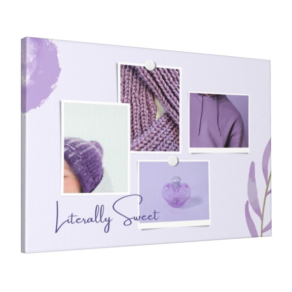 Custom Canvas Prints Purple Minimalist Collections Personalized Photo Image Collage DIY Framed Kit Wall Art Picture Room Decor 16x20 inch