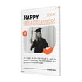 thumbnail image 1 of Custom Canvas Prints White Orange Simple Happy Graduation Personalized Photo Image Collage DIY Framed Kit Wall Art Picture Room Decor 16x20 inch, 1 of 7