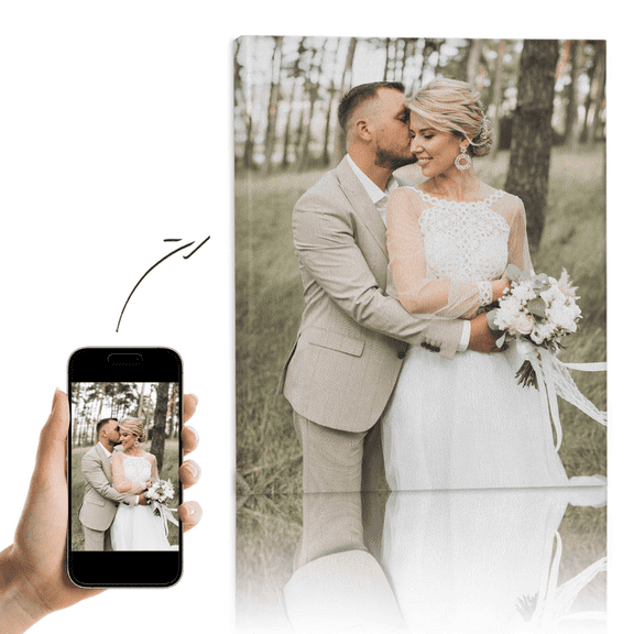 Custom Canvas Prints with Your Photos Personalized Wall Decor Canvas Pictures for Family Pets Framed Wall Art Gifts for Mom/Men/Women 24"x36"