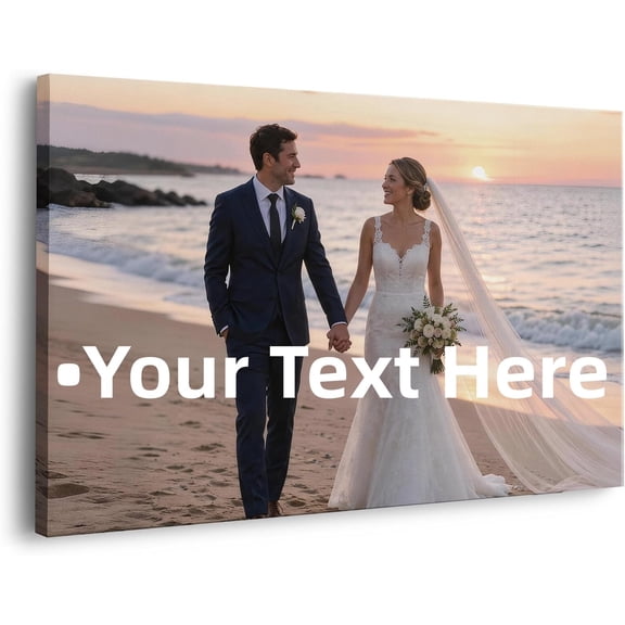 Custom Canvas Style Wall Art Print Personalized Photo Text