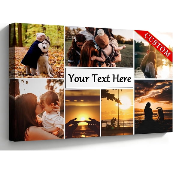 Custom Canvas Style Wall Art Print Personalized Photo Text