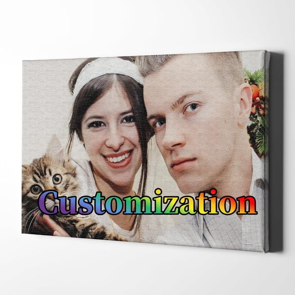 Custom Canvas Style Wall Art Print Personalized Photo Text