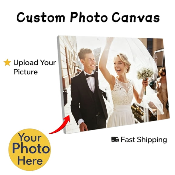 Custom Canvas Style Wall Art Print Personalized Photo Text