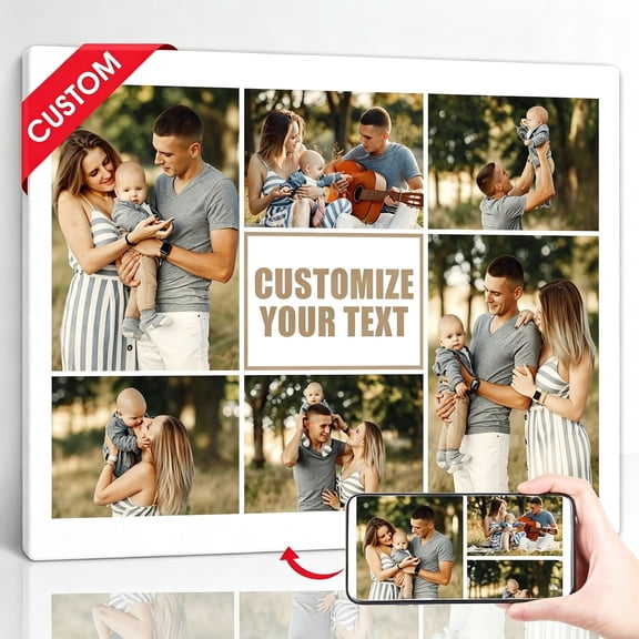 Custom Canvas Style Wall Art Print Personalized Photo Text