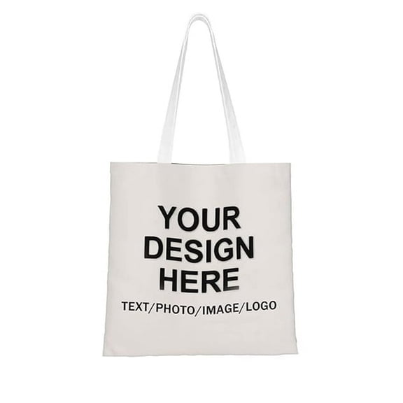 Custom Canvas Tote Bags,Personalized,Student's Bags,Design Your Own Text/Photo/Logo,Printed Men/Women for Shopping