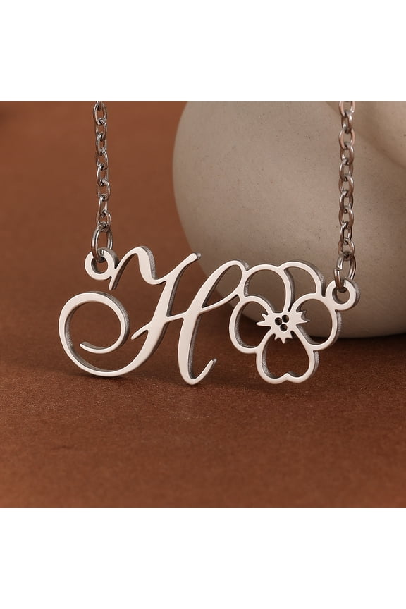 Custom Capital Initial Alphabet Necklace Stainless Steel Jewelry for Women Men Minimalist Letter Pendant Chain Choker