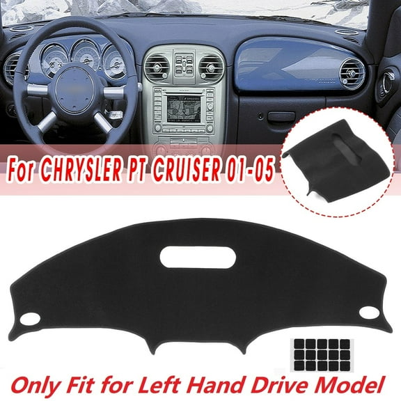 Custom Car Dashboard Cover Mat for CHRYSLER PT CRUISER 2001-2005, Sun Shade Dash Pad Instrument Panel Carpets Protector(Only Fit for Left Hand Drive Model), Black