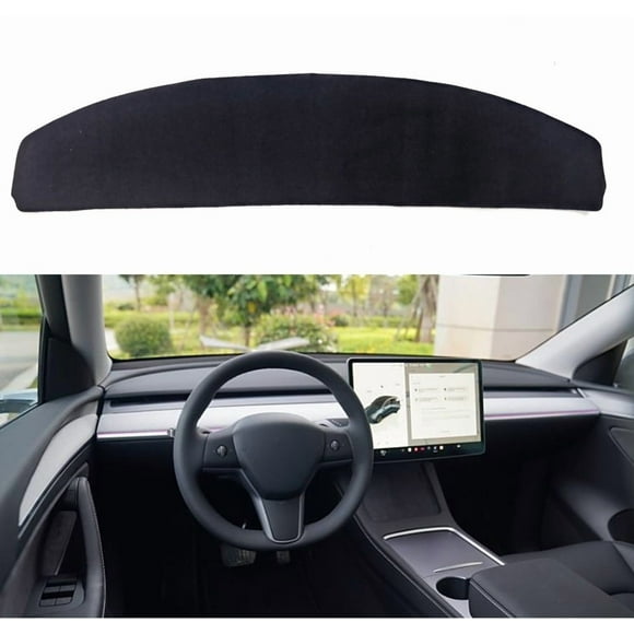 Custom Car Dashboard Cover Mat Fit for Tesla Model Y 2021-2024, Non-Slip Sun Shade Dash Pad Protector (Only Fit for Left Hand Drive Model), Black