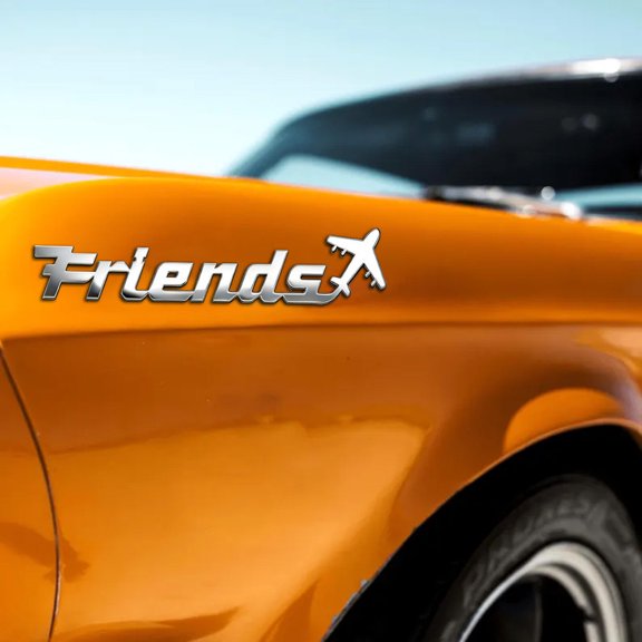 Custom Car Stickers, Custom Stainless Steel Airplane Car Stickers, Personalized Name & Text Emblem, Waterproof Metal Decal for Cars, Vans, Boats, Bicycles, Refrigerators, Walls & Doors Etc