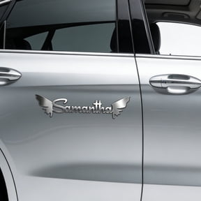 Custom Car Stickers, Custom Stainless Steel Butterfly Wings Car Stickers, Personalized Name & Text Emblem, Waterproof Metal Decal for Cars, Vans, Boats, Bicycles, Refrigerators, Walls & Doors