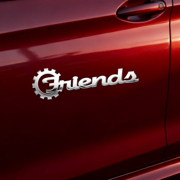 Custom Car Stickers, Custom Stainless Steel Gear Car Stickers, Personalized Name & Text Emblem, Waterproof Metal Decal for Cars, Vans, Boats, Bicycles, Refrigerators, Walls & Doors