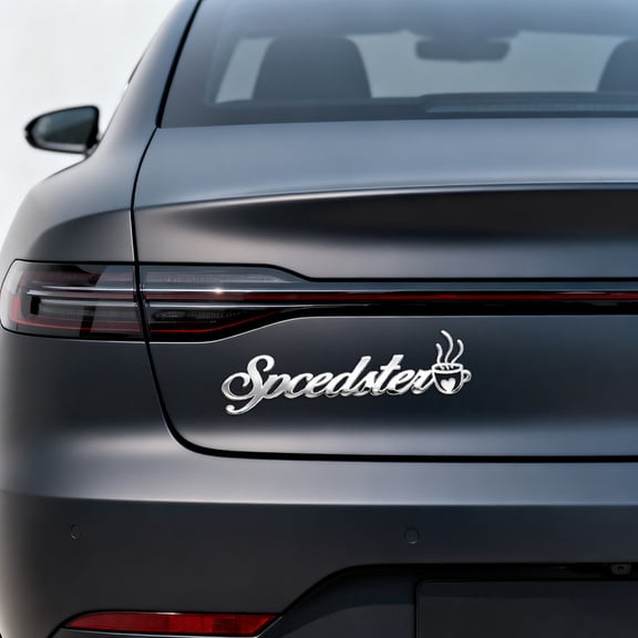 Custom Car Stickers, Custom Stainless Steel Hot Coffee Car Stickers, Personalized Name & Text Emblem, Waterproof Metal Decal for Cars, Vans, Boats, Bicycles, Refrigerators, Walls & Doors