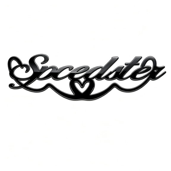 Custom Car Stickers,Custom Stainless Steel Love Heart Car Stickers, Personalized Name & Text Emblem, Waterproof Metal Decal for Cars, Vans, Boats, Bicycles, Refrigerators, Walls & Doors