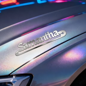 Custom Car Stickers, Custom Stainless Steel Paper Clip Car Stickers, Personalized Name & Text Emblem, Waterproof Metal Decal for Cars, Vans, Boats, Bicycles, Refrigerators, Walls & Doors Etc