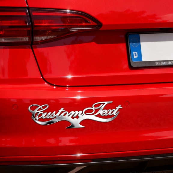 Custom Car Stickers, Custom Stainless Steel Seagull Car Stickers, Personalized Name & Text Emblem, Waterproof Metal Decal for Cars, Vans, Boats, Bicycles, Refrigerators, Walls & Doors