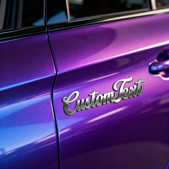Custom Car Stickers, Custom Stainless Steel Stylized Text Car Stickers, Personalized Name & Text Emblem, Waterproof Metal Decal for Cars, Vans, Boats, Bicycles, Refrigerators, Walls & Doors Etc