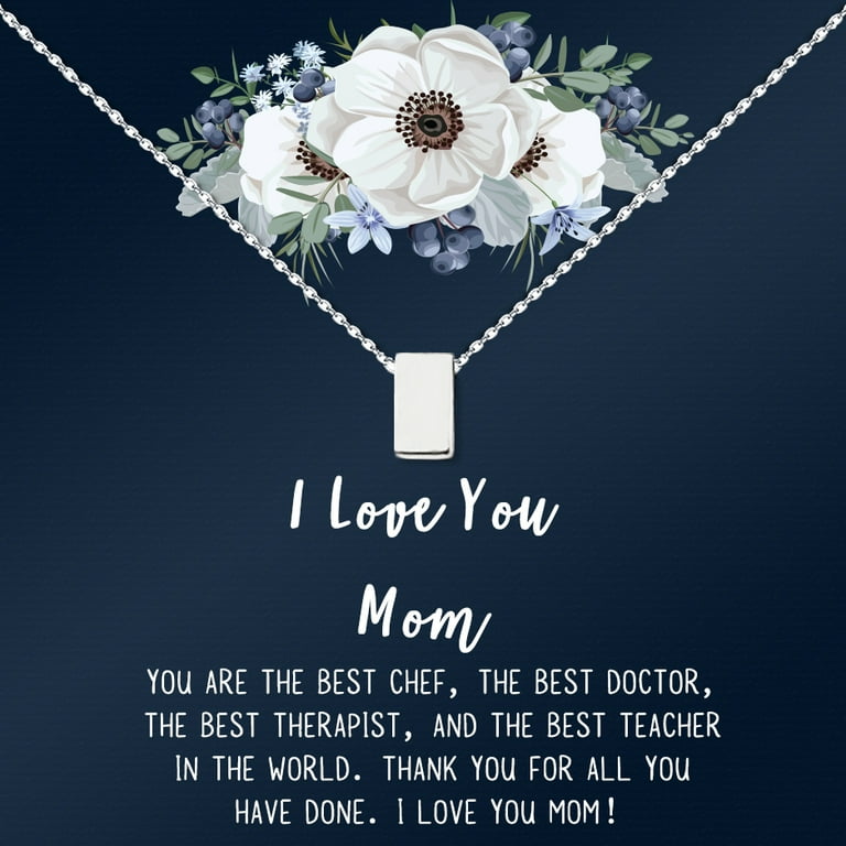Custom Card Mother Daughter Necklace Two Silver Infinity Double