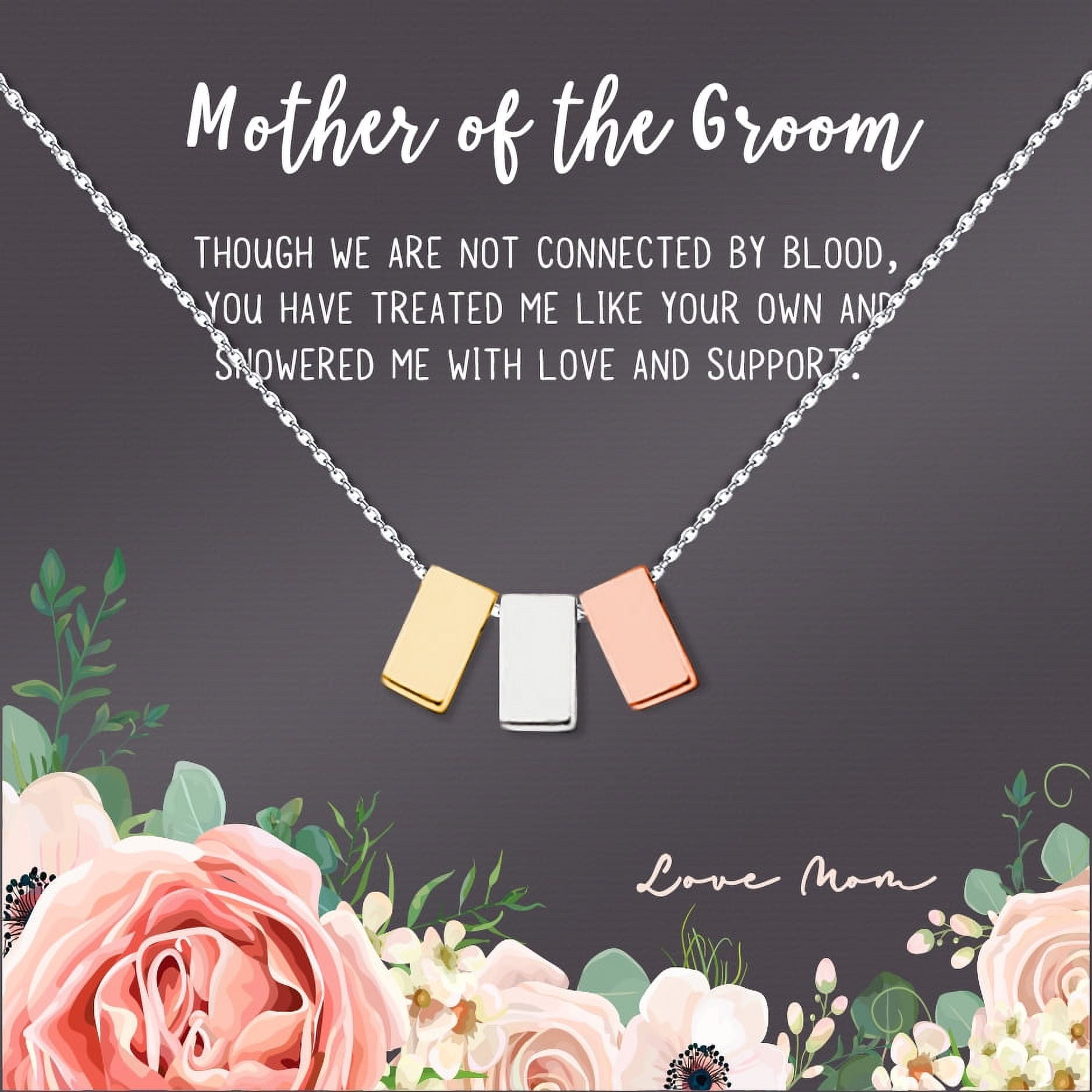 Custom Card for Mother of the Groom Mother's Day Gift, Gift to Mom, Gift for her, Gift for Mother of the Groom, Wedding Day Gift for Mother of the Groom [Silver-Rose Gold, Personalized Card]